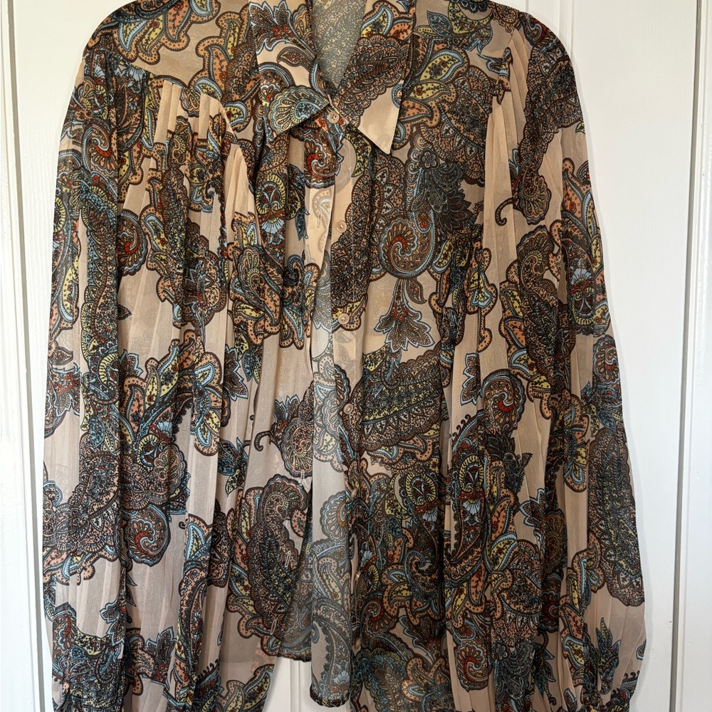 Express Paisley Sheer Blouse